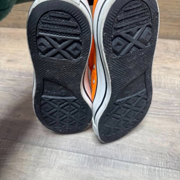 Converse Bright Orange Canvas Sneakers Men's Size 9 - Picture 4 of 7